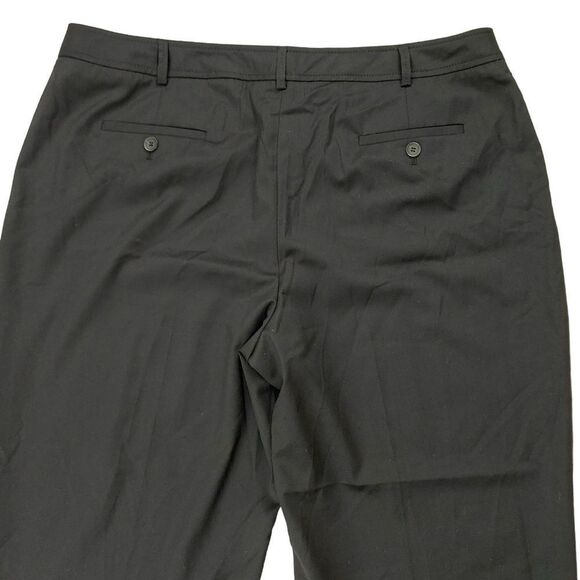 Pendleton Trouser Womens 18 Petite Black Wool Blend Flat Front Straight Leg - Picture 7 of 12